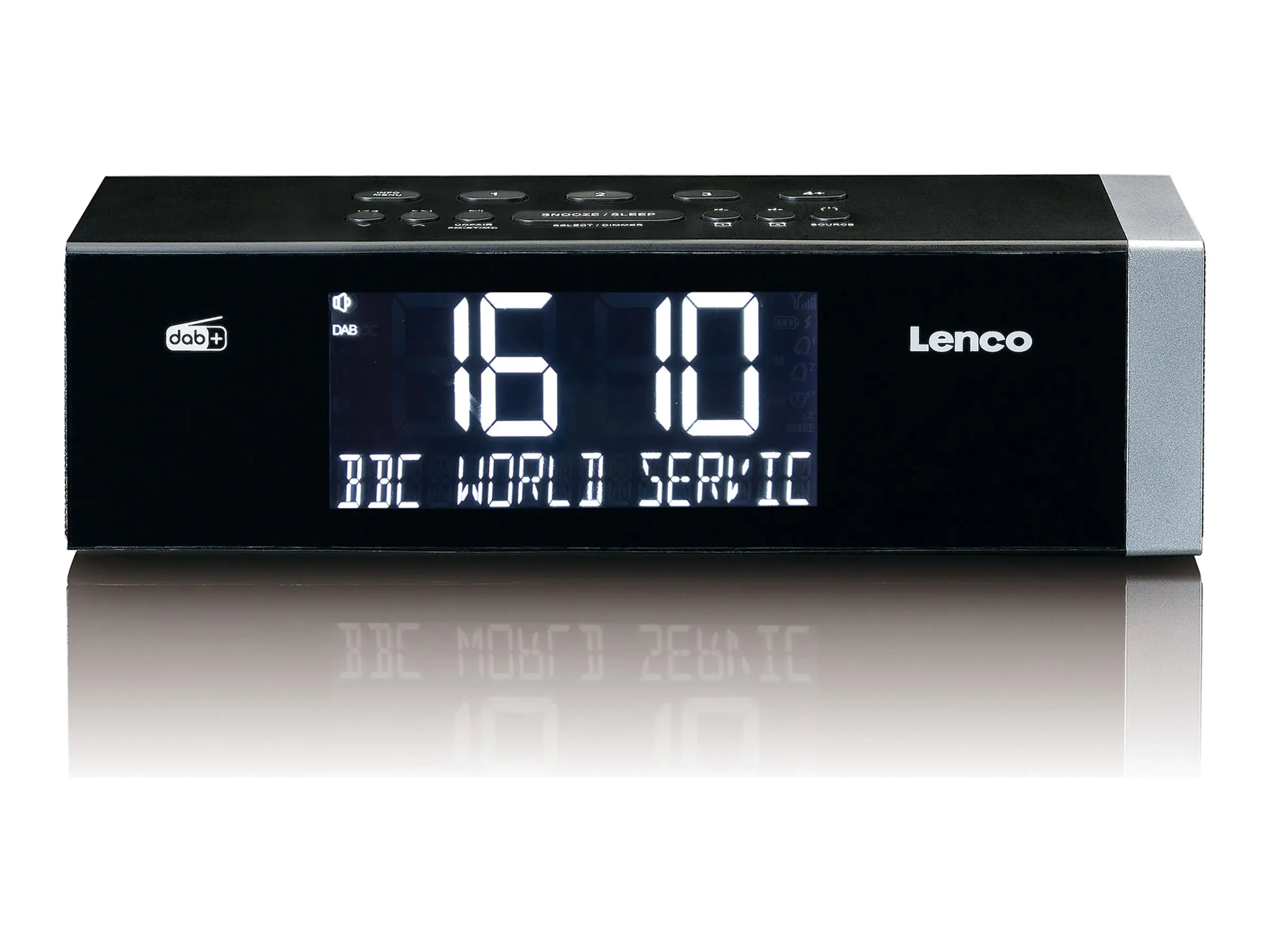 Lenco CR-640 - Radiouhr - 4 Watt - Black Silver