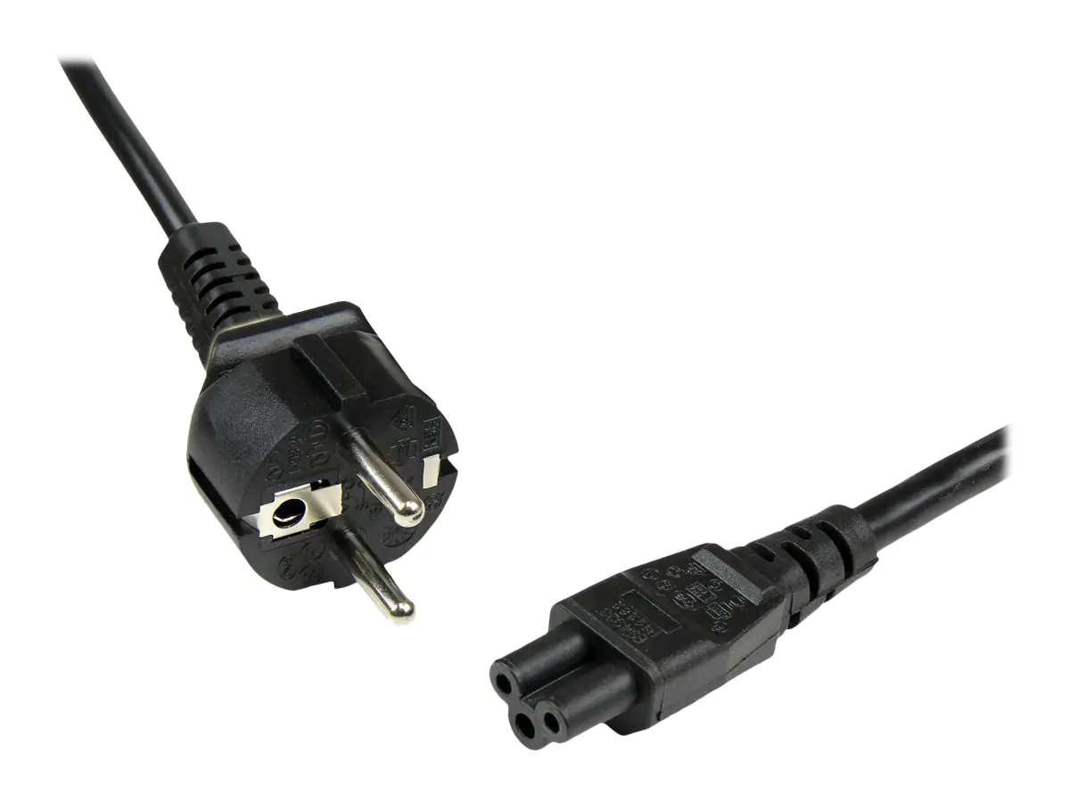StarTech 2 m Laptop Ladekabel, EU Schuko auf C5, 2,5A 250V, 18AWG, Notebook / Laptop Ersatzstromkabel, Laptop Netzteil Stromkabel, Kleeblatt/Mickey Mouse Netzkabel (PXTNB3SEU2M) - Stromkabel - IEC 60320 C5 zu power CEE 7/7 (M) - Wechselstrom 250 V - 2 m -