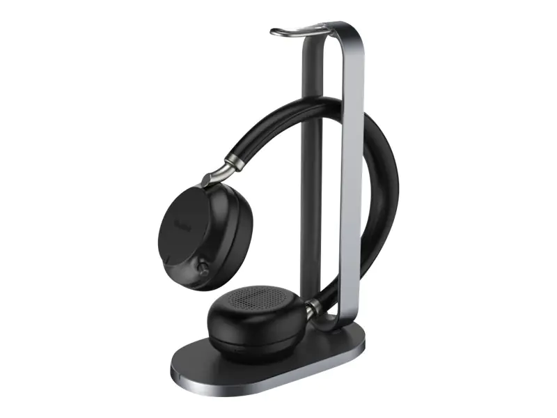 Yealink BH72 with Charging Stand - Headset - On-Ear - Bluetooth - kabellos - Adapter USB-A via Bluetooth - Geräuschisolierung - Hellgrau - optimiert für UC
