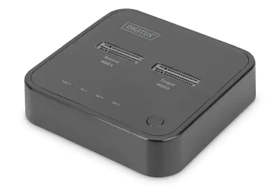 DIGITUS - SSD-Dockingstation mit Datenanzeige, offline clone Schächte: 2 - M.2 - M.2 NVMe Card - USB-C 3.2 (Gen 2) - Schwarz