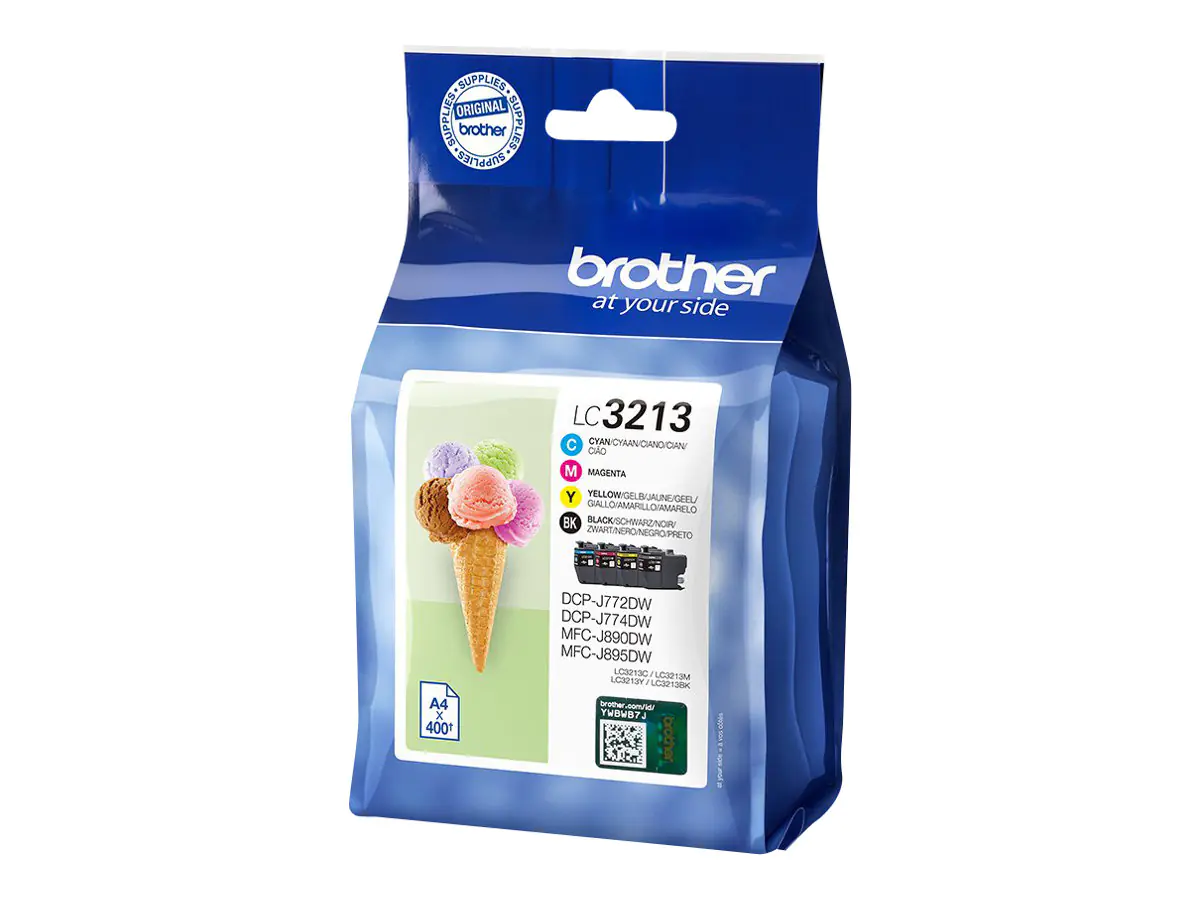 Brother Tinte LC3213VAL Value Pack 4er Pack Schwarz, Gelb, Cyan, Magenta