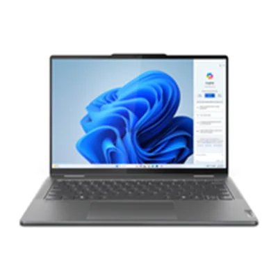 Lenovo Yoga 7 2-in-1 14AHP9 83DK - Flip-Design - AMD Ryzen 5 8640HS / 3.5 GHz - Win 11 Home - Radeon 760M - 16 GB RAM - 1 TB SSD NVMe - 35.6 cm (14") OLED Touchscreen 1920 x 1200 - Wi-Fi 6E, Bluetooth - Storm Gray - kbd: Deutsch - mit 3 Monate Lenovo Prem