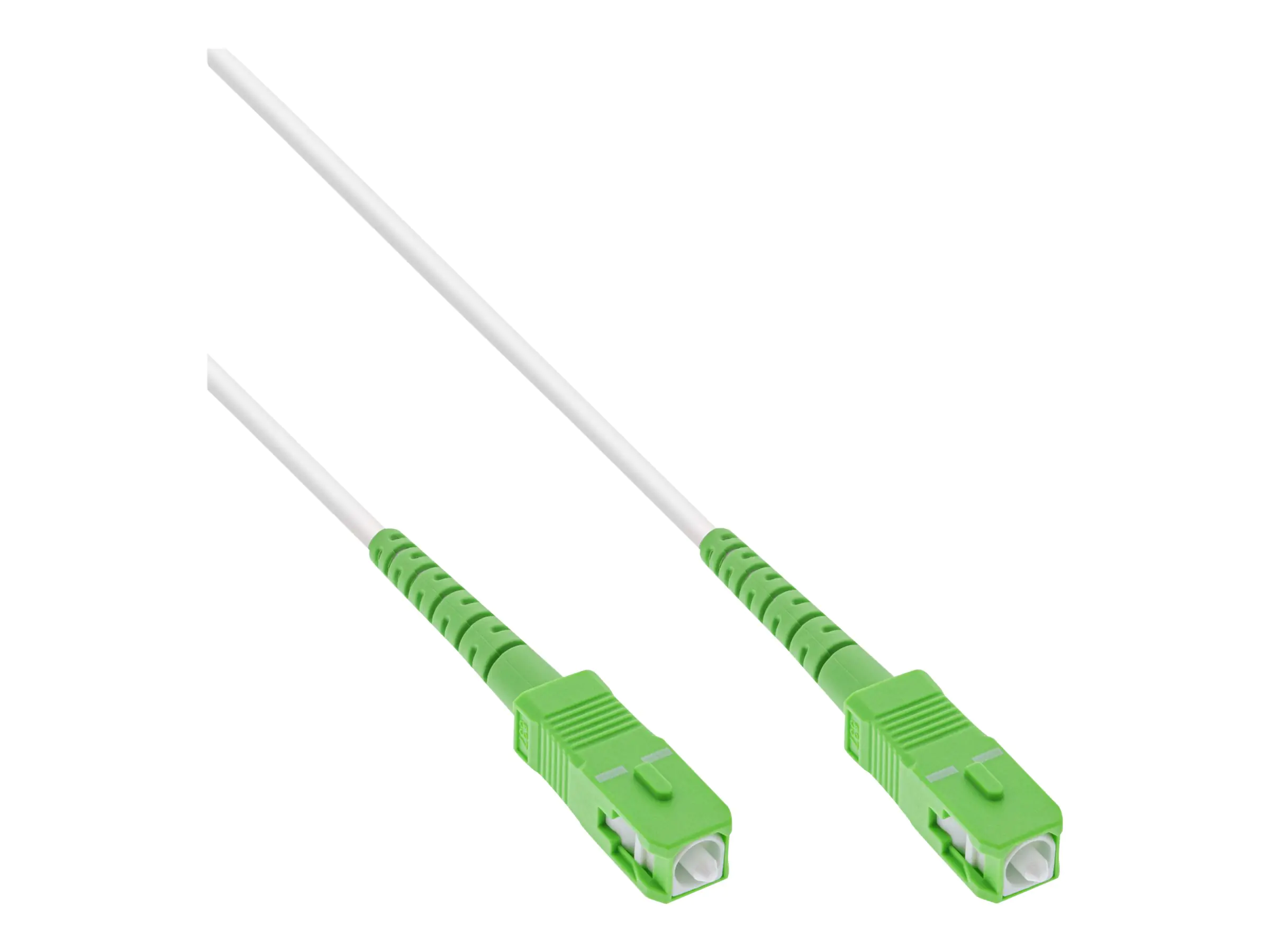 InLine - Patch-Kabel - SC/APC Einzelmodus (M) zu SC/APC Einzelmodus (M) - 25 m - 3 mm - Glasfaser - Simplex - 9/125 Mikrometer - G.652D/OS2 - halogenfrei - weiß