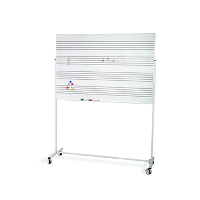 rocada Tafelständer mobil Skin Support 156 x 187 x 55 cm (B x H x T) beidseitig verwendbar inkl. breite Ablage Stahl weiß