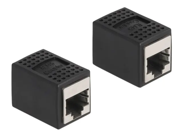 Delock - Netzwerkkoppler - RJ-45 (W) zu RJ-45 (W) - STP - CAT 6a - Schwarz