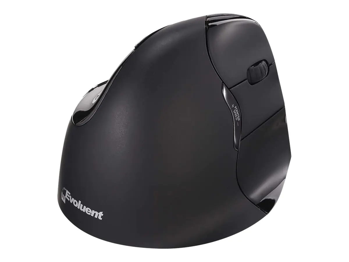 Bakker Elkhuizen Evoluent Vertical Mouse 4 - Vertikale Maus - ergonomisch - Für Rechtshänder - 6 Tasten - kabellos - Bluetooth - Schwarz