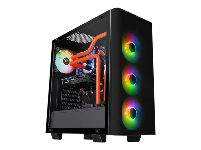 Thermaltake View 21 TG - RGB Plus Edition - Tower - ATX - Seitenteil mit Fenster (gehärtetes Glas) - keine Spannungsversorgung - Schwarz - USB/Audio