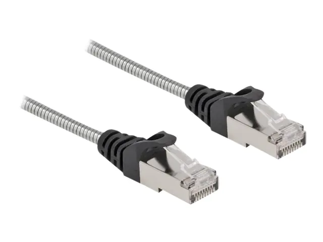 Delock - Patch-Kabel - RJ-45 (M) zu RJ-45 (M) - 2 m - 4.9 mm - U/FTP - CAT 6a - halogenfrei, geformt, ohne Haken - Silber