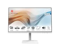 MSI Modern MD272QPWDE - LCD-Monitor - USB - 68.6 cm (27") - 2560 x 1440 WQHD @ 75 Hz - IPS - 300 cd/m² - 1000:1 - 4 ms - HDMI, DisplayPort, USB-C - Lautsprecher - weiß