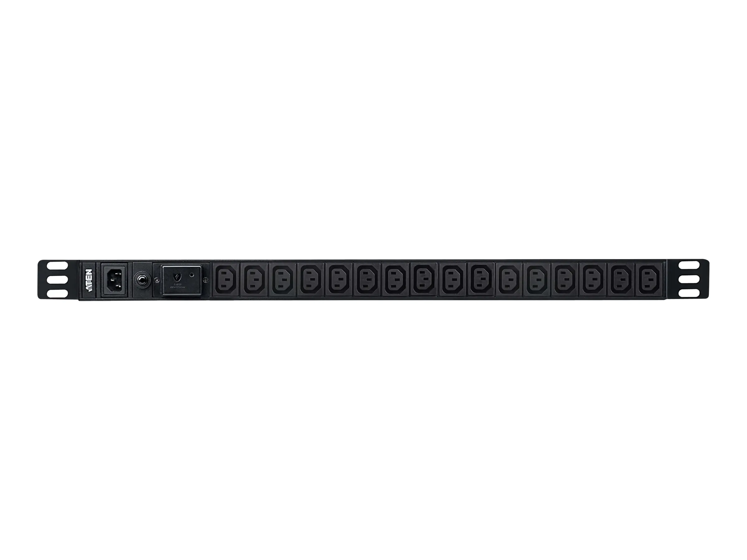 ATEN Basic PDU PE0116SG - Stromverteilungseinheit (Rack - einbaufähig) - Wechselstrom 100-240 V - 2400 VA - Eingabe, Eingang IEC 60320 C14 - Ausgangsanschlüsse: 16 (16 x IEC 60320 C13) - 0U - 3.05 m Schnur