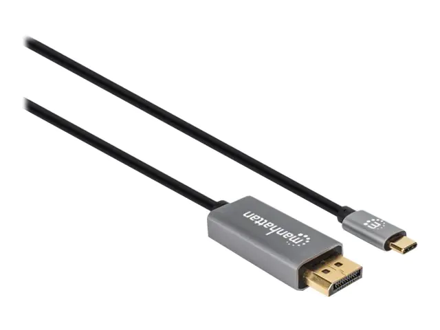 Manhattan USB-C to DisplayPort 1.4 Cable, 8K@60Hz, 3m, Male to Male, Black, Three Year Warranty, Polybag - USB/DisplayPort-Adapter - 24 pin USB-C (M) 354851