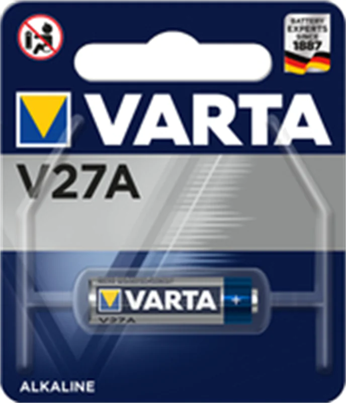 Varta Batterien V27A, 1 Stück, Alkaline Special, 12V, für Uhren, Fernbedienungen, Taschenrechner, kompakt mit langanhaltender & hoher Leistung, Einwegbatterie, LR27A, Alkali, 12 V, 1 Stück(e), 19 mAh 04227101401