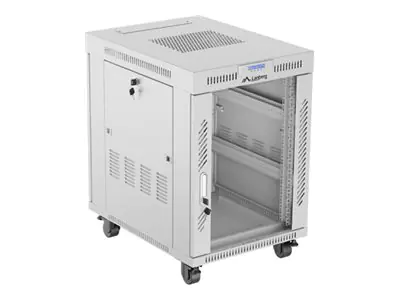 Lanberg Schrank Netzwerkschrank - flat pack - mit 6 Ventilatoren - freistehend - RAL 7035, Grau - 15U - 48.3 cm (19") FF01-6815-12SL