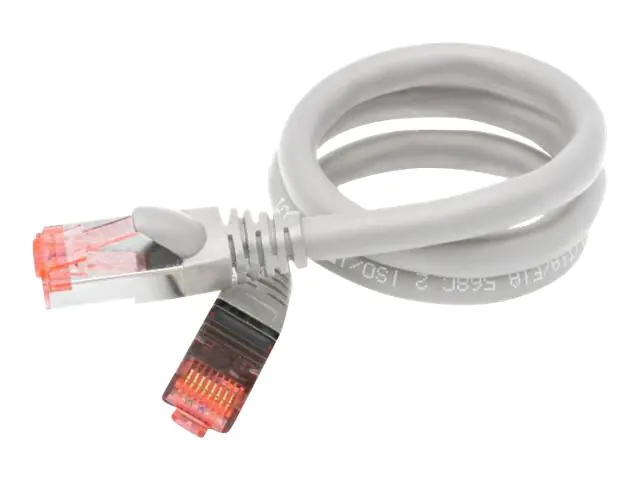 exertis Connect - Patch-Kabel - RJ-45 (M) zu RJ-45 (M) - 2 m - U/FTP - CAT 6a - geformt, ohne Haken - Grau