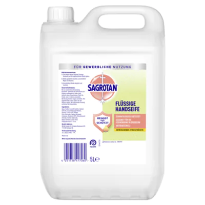 Sagrotan Flüssigseife Zitrusfrüchte dermatologisch getestet antibakteriell Ausführung des Behälters: Kanister Material des Behälters: Kunststoff 5l