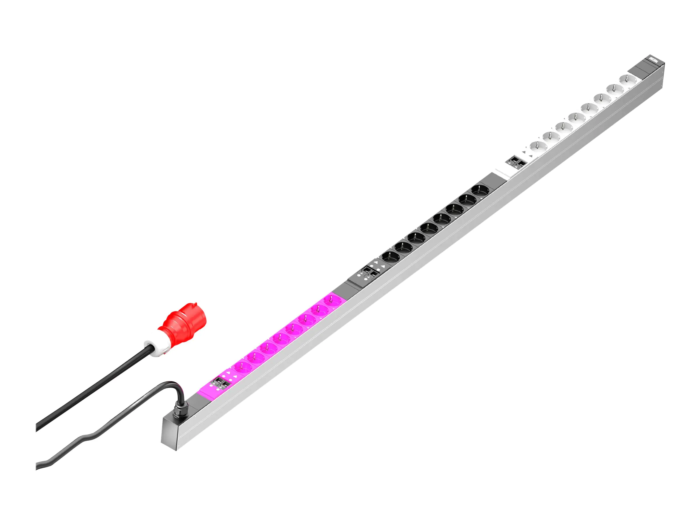 Rittal PDU Basic - Stromverteilungseinheit - Wechselstrom 90-260 V - 22 kW - 3 Phasen - Ausgangsanschlüsse: 24 (24 x CEE 7/3) 7979134