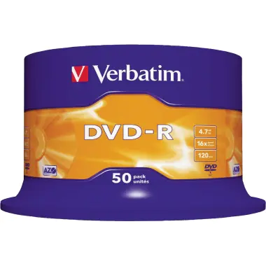 Verbatim - 50 x DVD-R - 4.7 GB 16x - mattsilber - Spindel