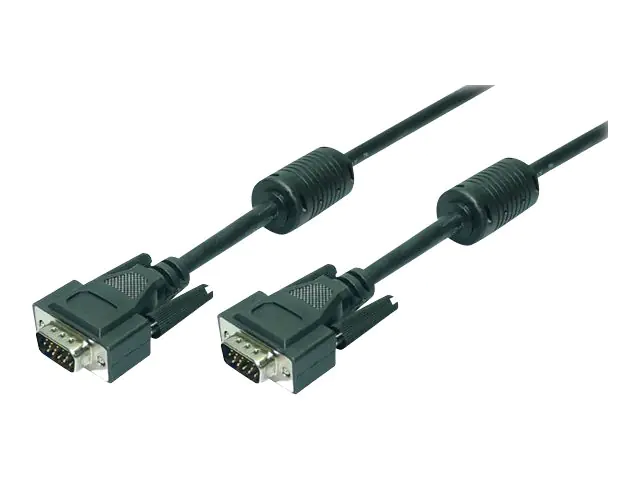 LogiLink - VGA-Kabel - HD-15 (VGA) (M) zu HD-15 (VGA) (M) - 3 m - Daumenschrauben - Schwarz