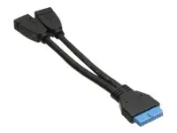 InLine - Interner und externer USB-Adapter - 19-poliger USB 3.0 Kopf (W) zu USB Typ A (W) - 15 cm