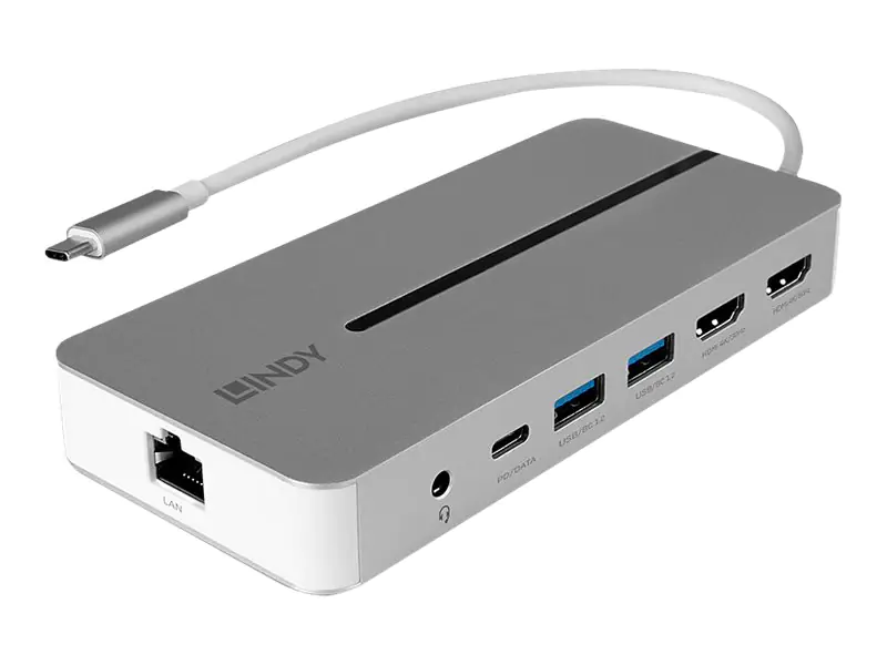Lindy - Dockingstation - für Notebook, Laptop - USB-C 3.2 - 2 x HDMI - 1GbE