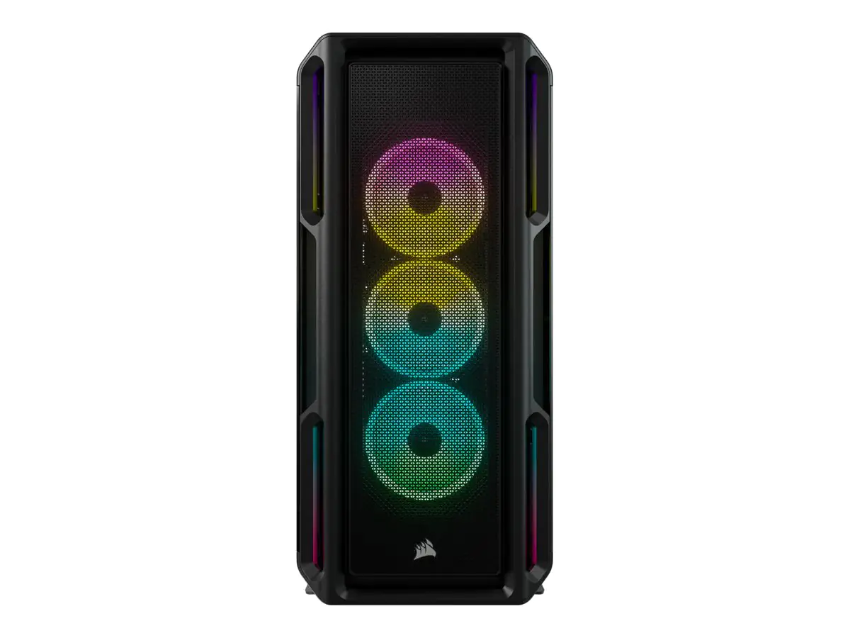 CORSAIR iCUE 5000T RGB - Mid tower - E-ATX - Seitenteil mit Fenster (gehärtetes Glas) - keine Spannungsversorgung (ATX) - Schwarz - USB/Audio