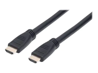 Manhattan HDMI Cable with Ethernet (CL3 rated, suitable for In-Wall use), 4K@60Hz (Premium High Speed), 10m, Male to Male, Black, Ultra HD 4k x 2k, In-Wall rated, Fully Shielded, Gold Plated Contacts, Lifetime Warranty, Polybag - Highspeed - HDMI-Kabel mi
