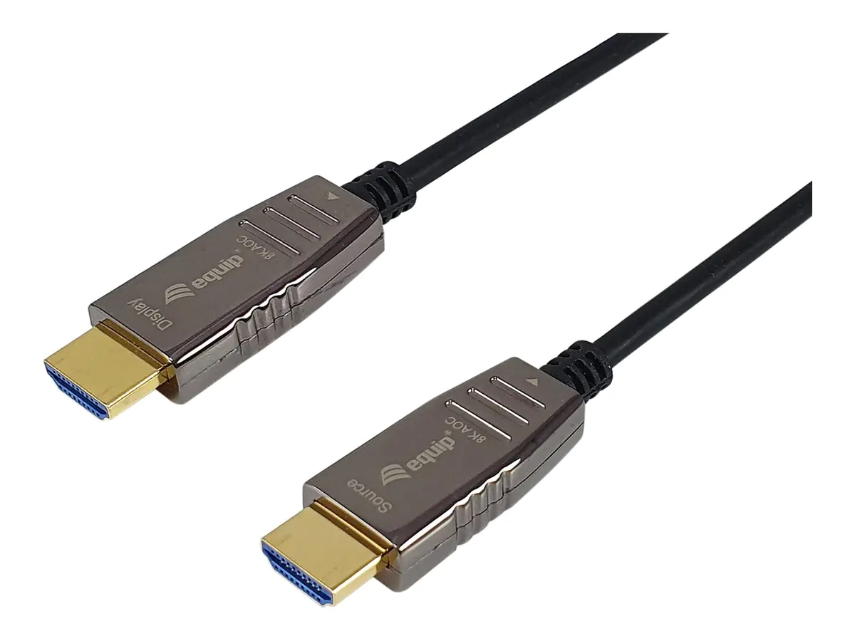 equip - Ultra High Speed - HDMI-Kabel mit Ethernet - HDMI männlich zu HDMI männlich - 20 m - Schwarz - Active Optical Cable (AOC), Support von 8K 60 Hz