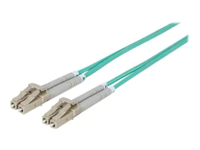 Intellinet Fibre Optic Patch Cable, OM3, LC/LC, 1m, Aqua, Duplex, Multimode, 50/125 Âµm, LSZH, Fiber, Lifetime Warranty, Polybag - Patch-Kabel - LC Multi-Mode (M) bis LC Multi-Mode (M) - 1 m - Glasfaser - Duplex - 50/125 Mikrometer - OM3 - halogenfrei - A