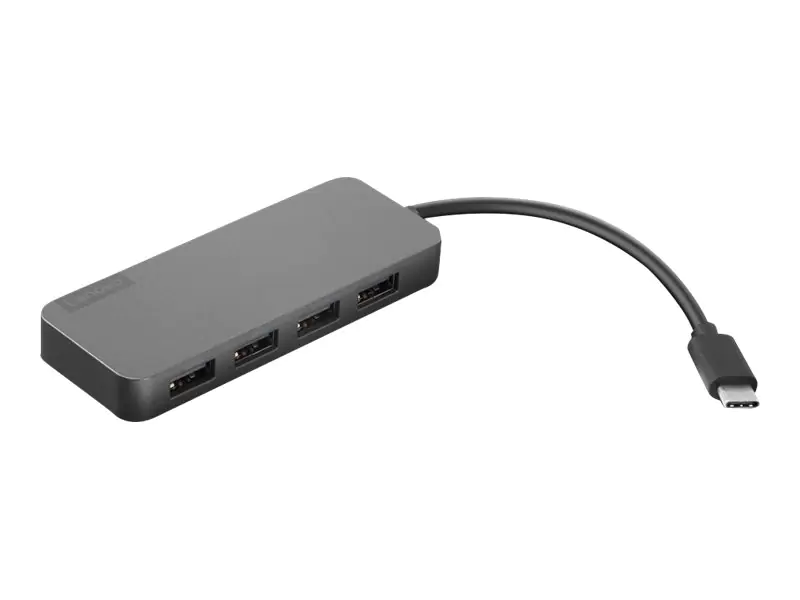 Lenovo USB-C to 4 Port USB-A Hub - Hub - 4 x SuperSpeed USB 3.0 + 1 x USB-C - Desktop - für IdeaPad 1 14; 3 14; ThinkBook 14s Yoga G2 IAP; ThinkPad T14s Gen 3; Yoga Slim 9 14