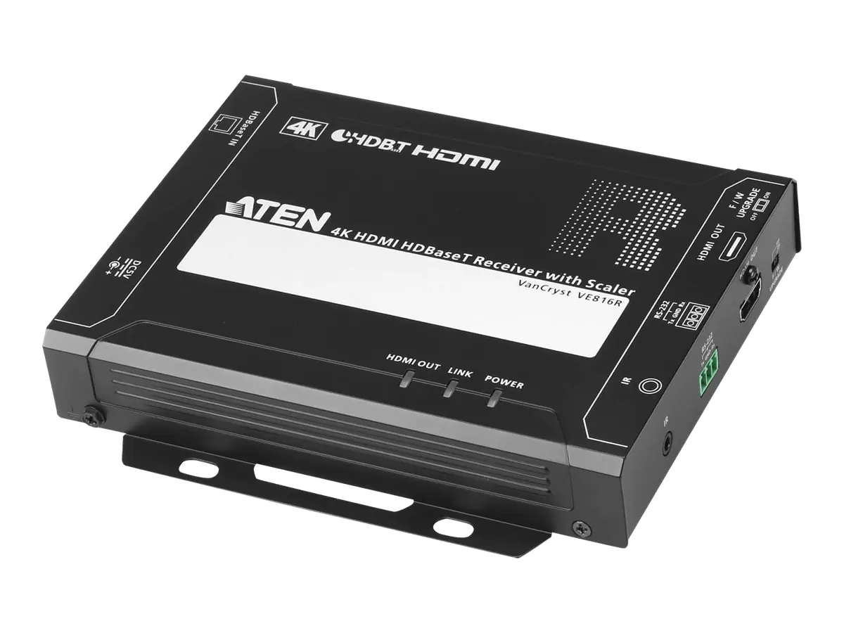 ATEN VE816R 4K HDMI HDBaseT Receiver with Scaler - Video-, Audio-, Infrarot- und serielle Erweiterung - Empfänger - HDBaseT - bis zu 150 m - für VanCryst VM1600A, VM3200