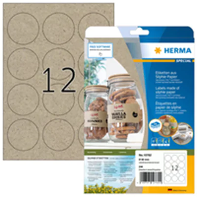 HERMA 10762, Braun, Rund, Dauerhaft, A4, Universal, Papier