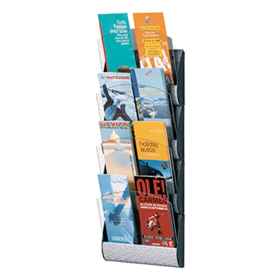 PAPERFLOW Integral Wandprospekthalter A5 20-Fach silber transparent 4065X20.35
