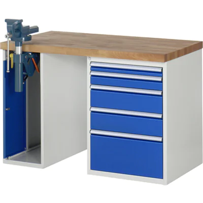 RAU Werkbank 7000 1.250 x 890 x 700 mm (B x H x T) enzianblau lichtgrau