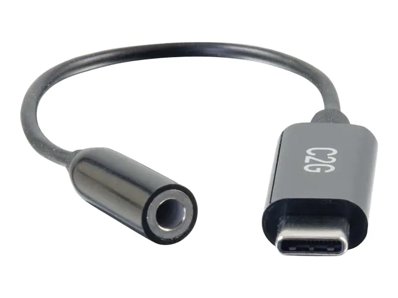 C2G USB C to 3.5mm Audio Adapter - USB C to AUX Cable - USB C to Headphone Jack - Adapter USB-C auf Klinkenstecker - 24 pin USB-C männlich zu mini-phone stereo 3.5 mm weiblich