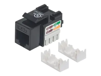 Intellinet Cat5e Modularbuchse, UTP, Keystone Jack, schwarz, benötigt LSA-Auflegewerkzeug - Modulare Eingabe - CAT 5e - UTP - RJ-45 - Schwarz