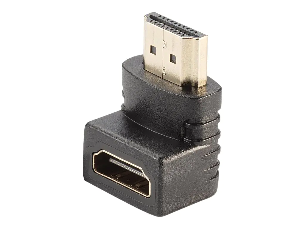 Lindy 90° Adapter - Down - HDMI rechtwinkliger Adapter - HDMI männlich zu HDMI weiblich - abgeschirmt - rechts-gewinkelter Stecker