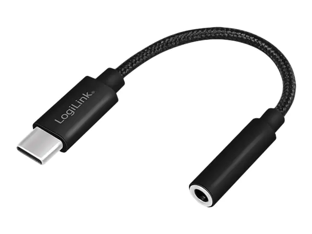 LogiLink Adapter USB-C auf Klinkenstecker - 24 pin USB-C männlich zu 3,5-mm-Klinkenstecker weibli
