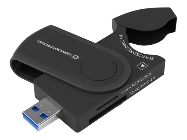 Conceptronic - Kartenleser - 4 in 1 (SD, TransFlash, microSD, SDHC, microSDHC, SDXC, microSDXC) - USB 3.0