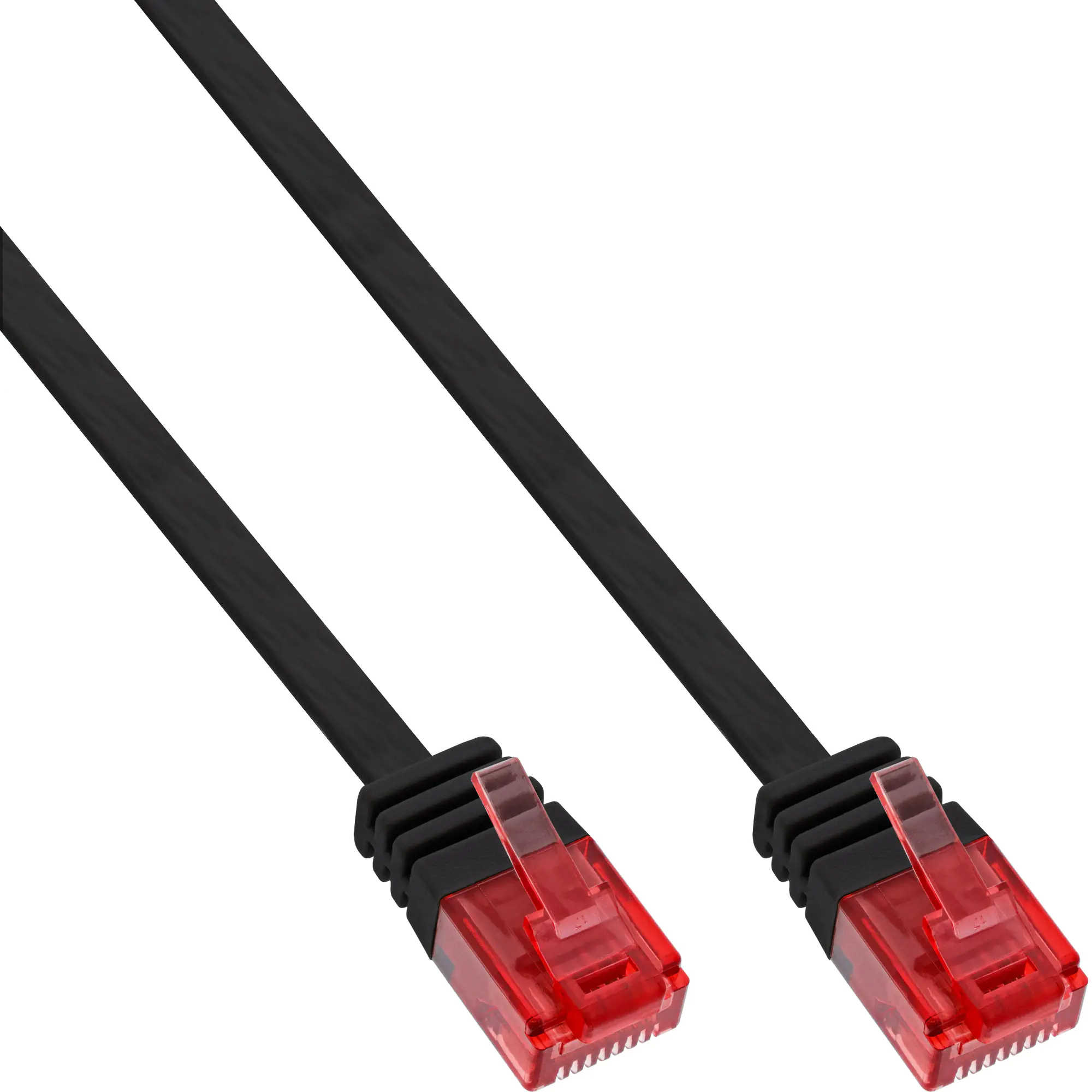 InLine - Patch-Kabel - RJ-45 (M) zu RJ-45 (M) - 15 m - UTP - CAT 6 - flach - Schwarz