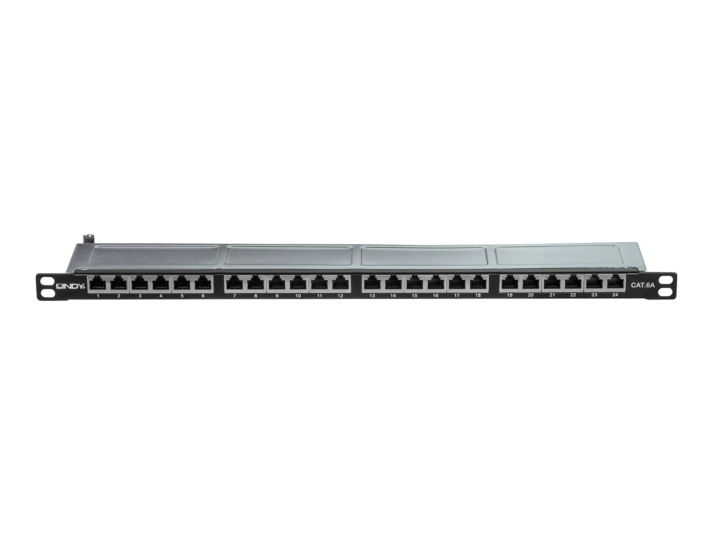 Lindy Patch Panel - CAT 6 - STP - RJ-45 X 24 - Schwarz - 0.5U - 48.3 cm (19")