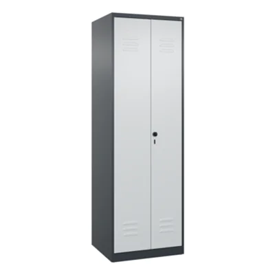 C+P Kleiderspind Classic PLUS 600 x 1.850 x 500 mm (B x H x T) 2 Abteile Stahl Farbe der Front: anthrazitgrau Farbe des Korpus: lichtgrau