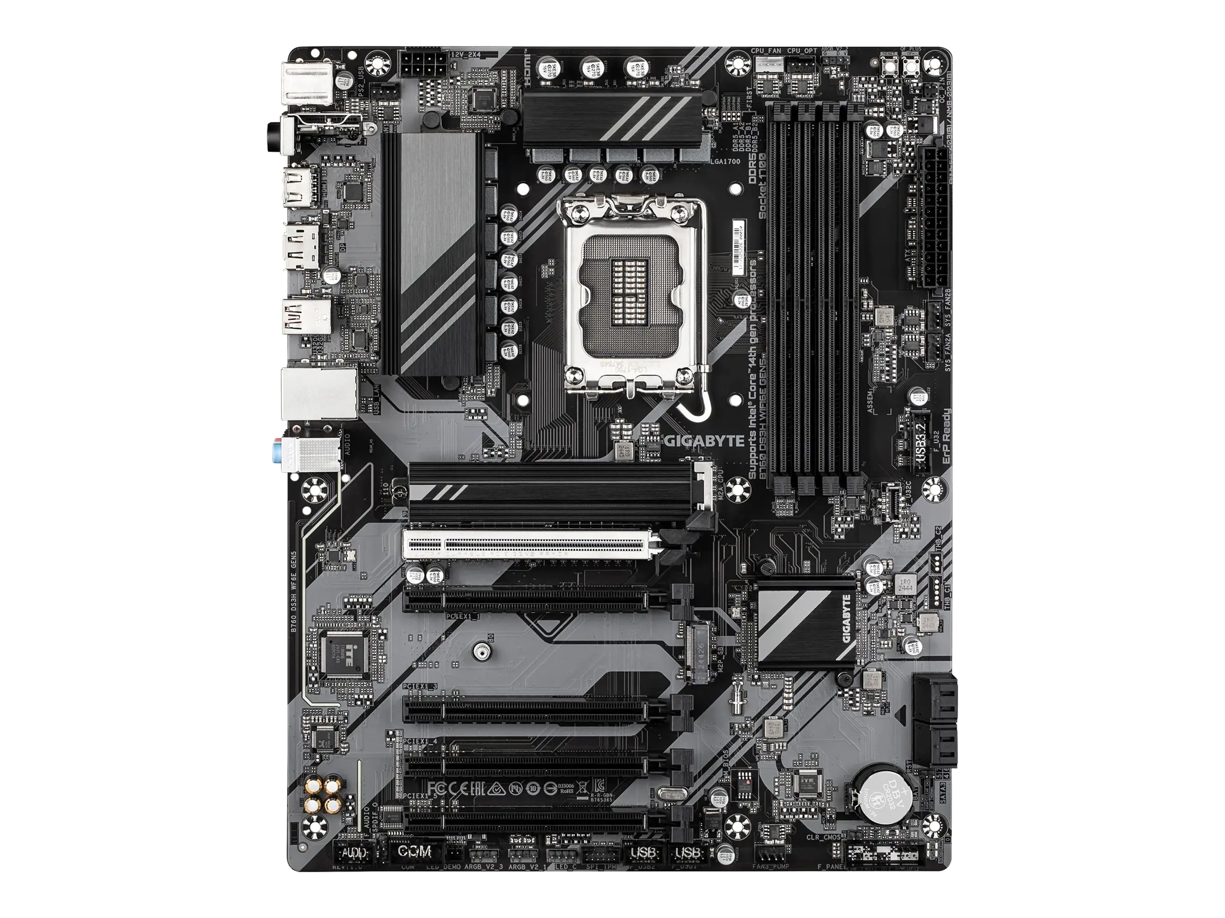 Gigabyte B760 DS3H WIFI6E GEN5 - Motherboard - ATX - LGA1700-Sockel - B760 Chipsatz - USB-C 3.2 Gen 2x2, USB-C 3.2 Gen 1, USB 3.2 Gen 2, USB 3.2 Gen 1 - 2.5 Gigabit LAN, Wi-Fi 6E, Bluetooth - Onboard-Grafik (CPU erforderlich) - HD Audio (8-Kanal)