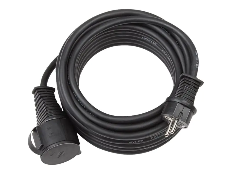 Brennenstuhl H07RN-F 3G1,5 - Spannungsversorgungs-Verlängerungskabel - power CEE 7/7 (W) zu power CEE 7/7 (M) - Wechselstrom 230 V - 10 m - Schwarz