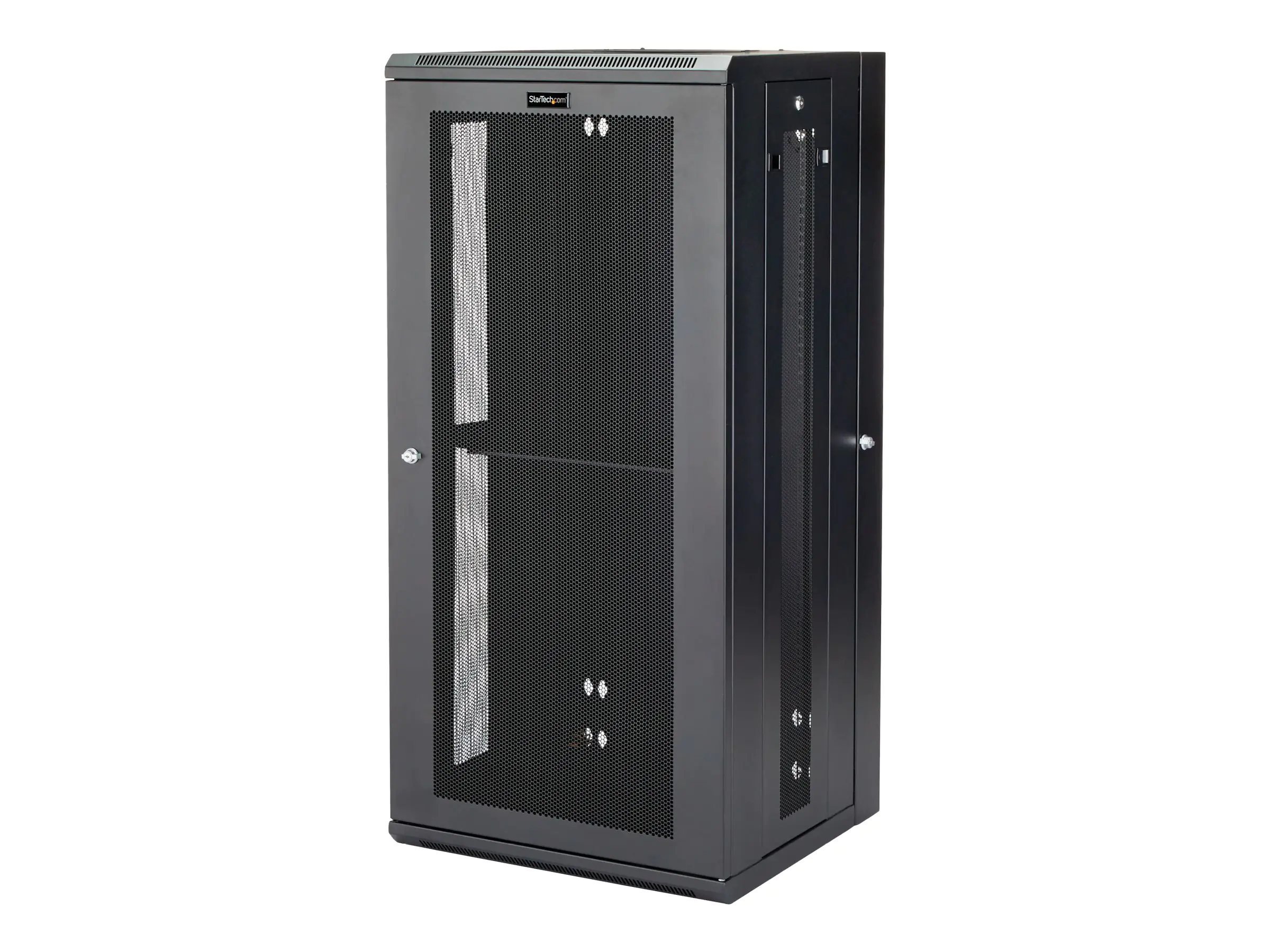 StarTech.com Startech 26HE 19 Zoll Wand Netzwerkschrank - 40,5cm tiefes, mit Scharnieren versehenes, abschließbares IT/Netzwerk rack - inkl. Fachboden und perforierten Seitenwänden - vormontiert (RK2620WALHM)