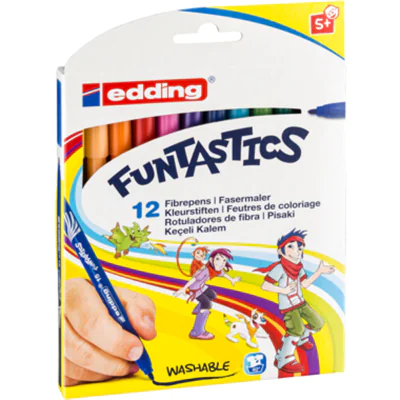 edding Fasermaler 15 FUNTASTICS 1mm farbig sortiert auswaschbar 12 St./Pack.