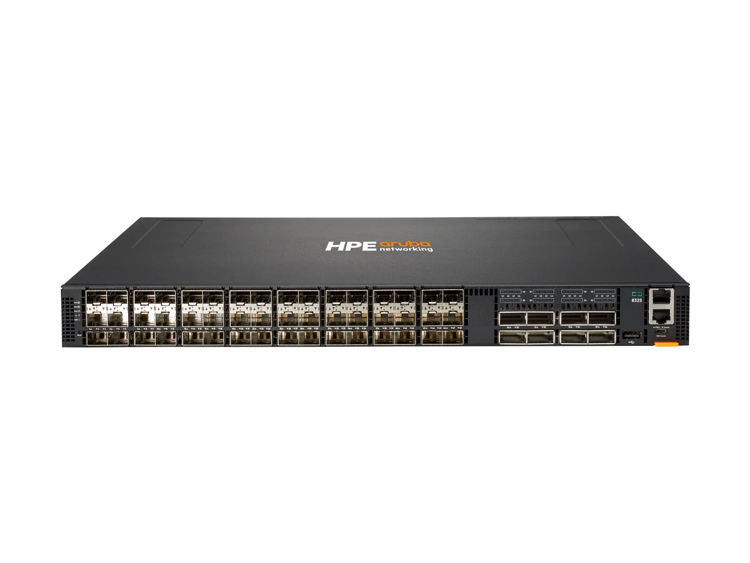 HPE Aruba 8325-48Y8C - Switch - L3 - managed - 48 x 10/25 Gigabit SFP+ / SFP28 + 8 x 40/100 Gigabit QSFP+ / QSFP28 - Luftstrom von vorne nach hinten - an Rack montierbar - TAA-konform