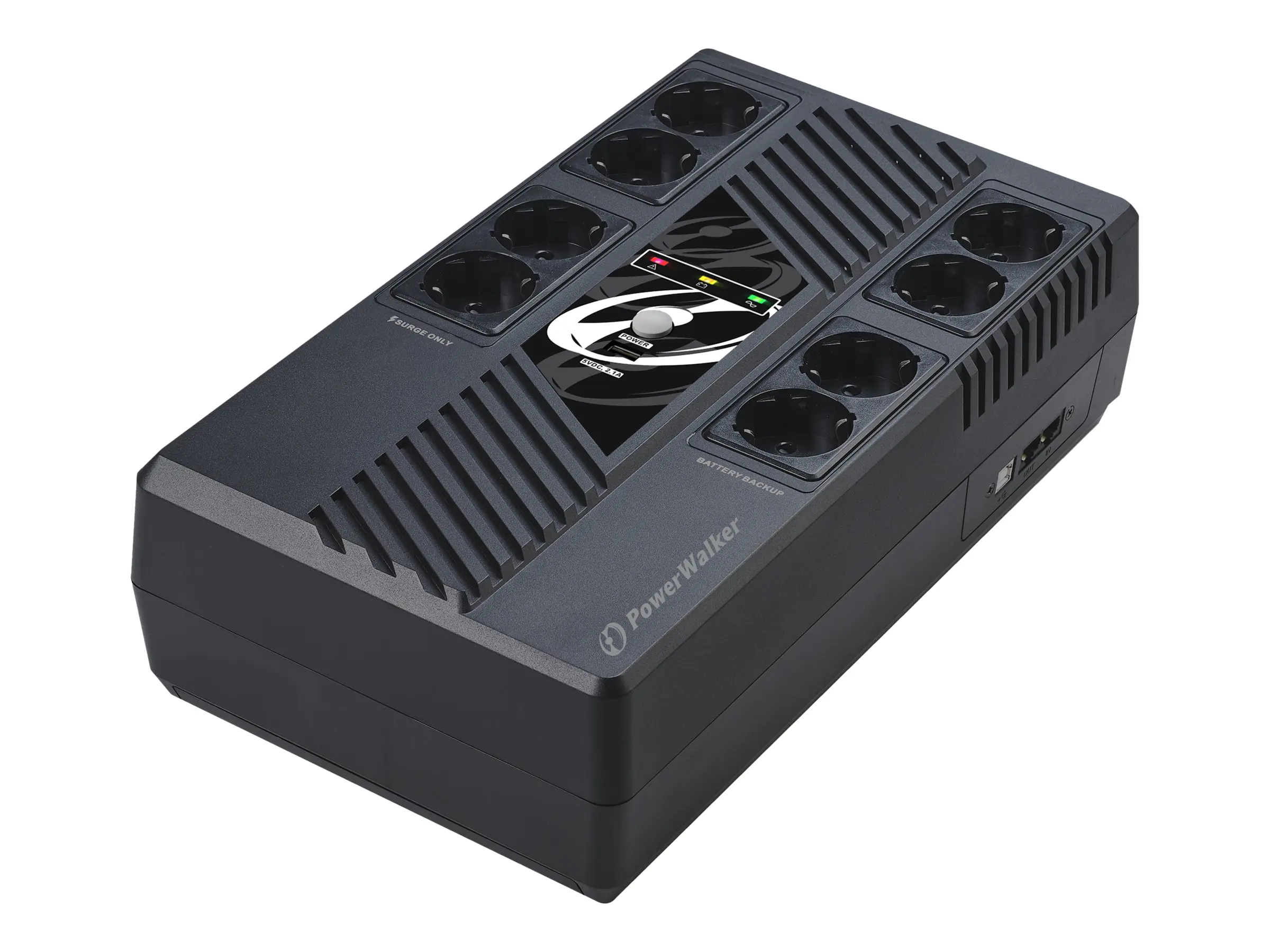 PowerWalker VI 600 MS - USV - Wechselstrom 230 V - 360 Watt - 600 VA - 7 Ah - USB - Ausgangsanschlüsse: 8