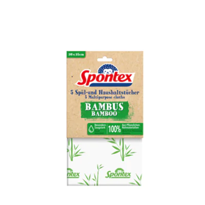 Spontex Spültuch 15,5 x 21 cm (B x L) 90 % Bambus, 10 % Polylactide weiß/grün 5 St./Pack.
