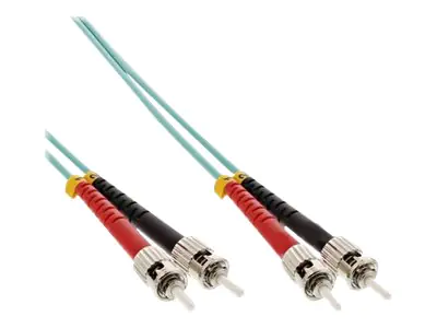 InLine - Patch-Kabel - ST multi-mode (M) bis ST multi-mode (M) - 15 m - Glasfaser - Duplex - 50/125 Mikrometer - OM3 - halogenfrei - Türkis