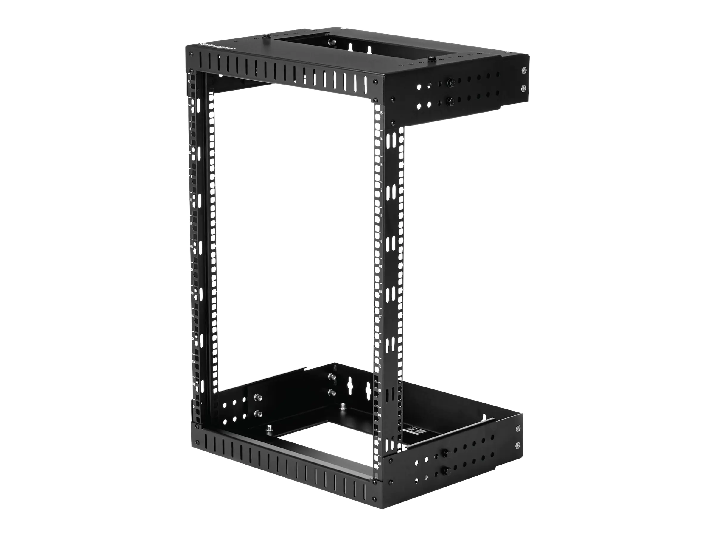 StarTech.com Startech 15HE Wandmontage Open Frame Rack mit Einstellbarer Tiefe - Schrank - geeignet für Wandmontage - Schwarz - 15U - 48.3 cm (19") RK15WALLOA
